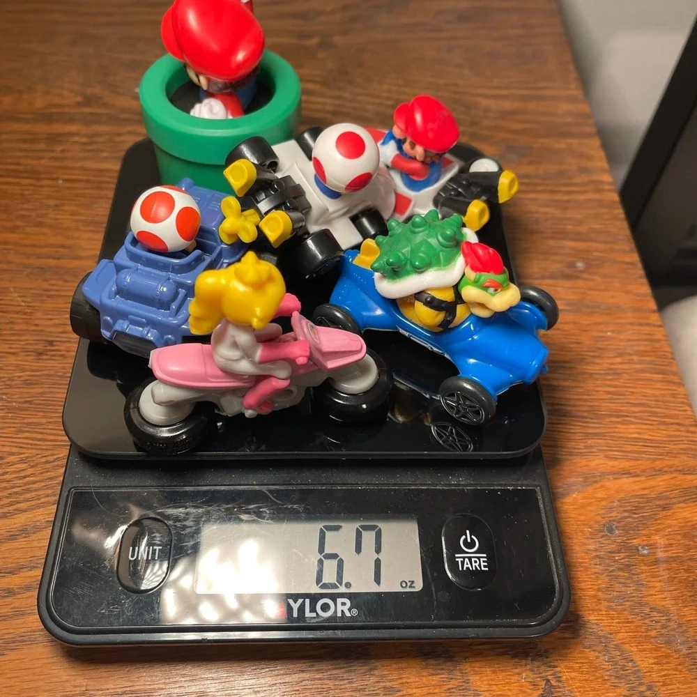 LOT Nintendo Mario Kart Mini Racers Toy‎ Set Bowser Toad Princess Peach Mario